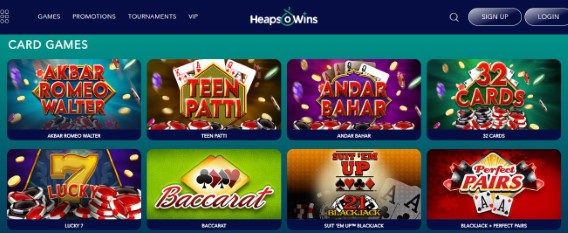 Play classic card games including poker and blackjack variations