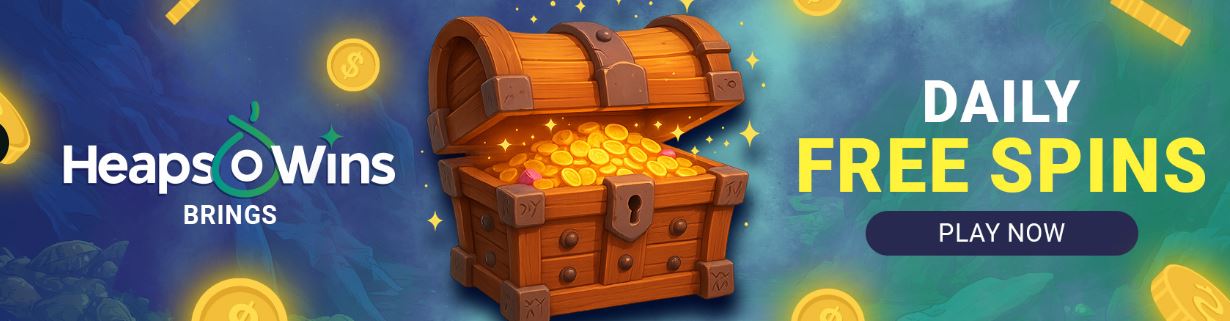 Claim free spins everyday at Heaps Of Wins casino