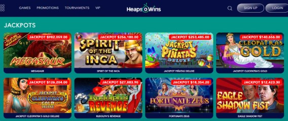 Browse progressive jackpot slots with huge prizes and rewards